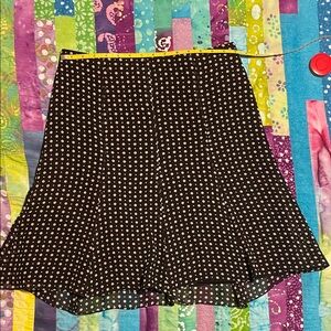 Express Black and White Polka Dot A-Line Skirt